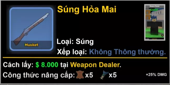 Súng Hoả Mai xếp loại Không Thông Thường