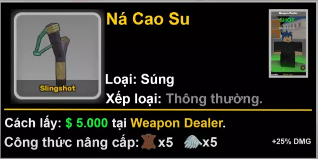 Ná Cao Su - Slingshot loại thông thường