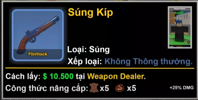 Súng Kíp xếp loại Không Thông Thường