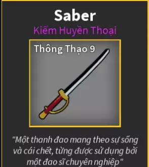 Thanh kiếm Saber huyền thoại