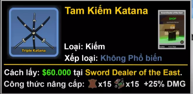 Tam kiếm Katana (Triple Katana) loại không phổ biến