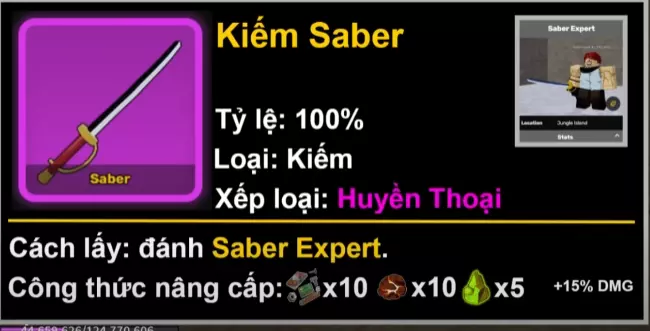 Kiếm Saber huyền thoại